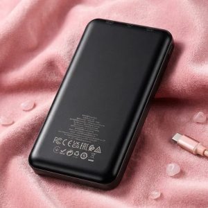 Hoco J100 10000mAh Power Bank With Dual USB Output, Type-C & Micro-USB Input – Black