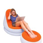 Inflatable Chair & Footstool Portable Comfort for Indoor and Outdoor Use