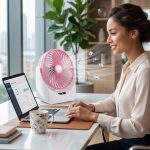 JY SUPER Portable LED Light Mini Rechargeable Fan With USB Port