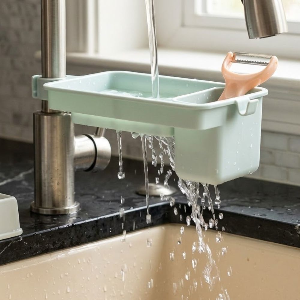 Multi-Functional Kitchen Sink Faucet Storage Rack - Image 2