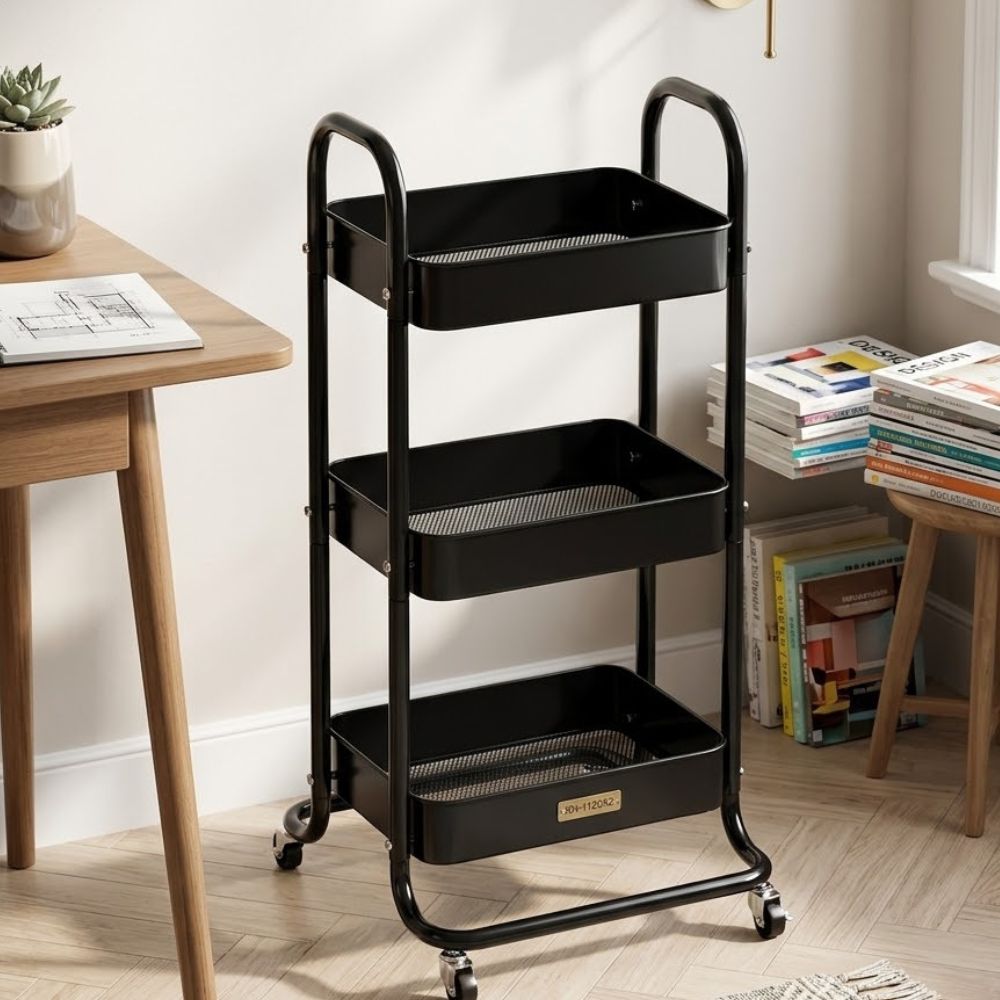New Binca 3 Layer Kitchen Rack Movable Trolley - Image 2