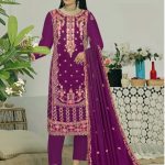 Heavy Embroydery Salwar Kameez Noor Style Magenta ColorThree Pieces