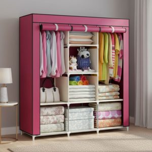 Portable Cloth And Storage Wardrobe Cabinet