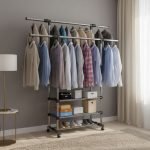 Premium Double Rail Cloth Stand Stainless Steel