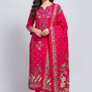 Premium Quality Pure Swis Cotton Printed Three Pieces RBL 07