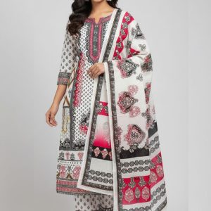 Premium Quality Pure Swis Cotton Printed Three Pieces RBL 11