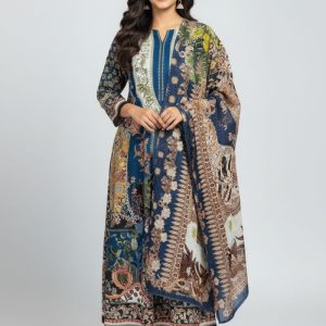 Premium Quality Pure Swis Cotton Printed Three Pieces RBL 16
