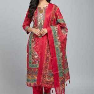 Premium Quality Pure Swis Cotton Printed Three Pieces RBL 17
