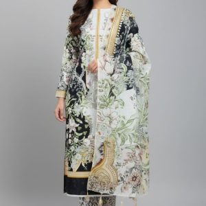 Premium Quality Pure Swis Cotton Printed Three Pieces RBL 24