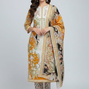 Premium Quality Pure Swis Cotton Printed Three Pieces RBL 25