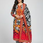 Premium Quality Pure Swis Cotton Printed Three Pieces RBL 27