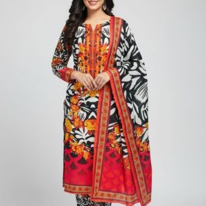 Premium Quality Pure Swis Cotton Printed Three Pieces RBL 27