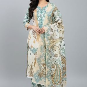 Premium Quality Pure Swis Cotton Printed Three Pieces RBL 29