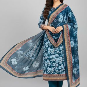 Premium Quality Pure Swis Cotton Printed Three Pieces RBL 31