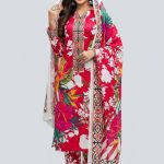 Premium Quality Pure Swis Cotton Printed Three Pieces RBL 34