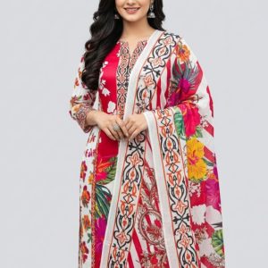 Premium Quality Pure Swis Cotton Printed Three Pieces RBL 37