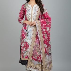Premium Quality Pure Swis Cotton Printed Three Pieces RBL 38