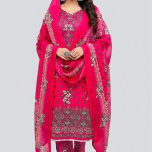 Premium Quality Pure Swis Cotton Printed Three Pieces RBL 41