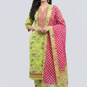 Premium Quality Pure Swis Cotton Printed Three Pieces RBL 42