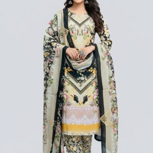 Premium Quality Pure Swis Cotton Printed Three Pieces RBL 52