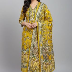 Premium Quality Pure Swis Cotton Printed Three Pieces RBL 04