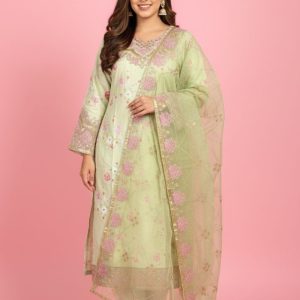 Premium Silk Floral Pakistani Design Pink Color Three Pieces