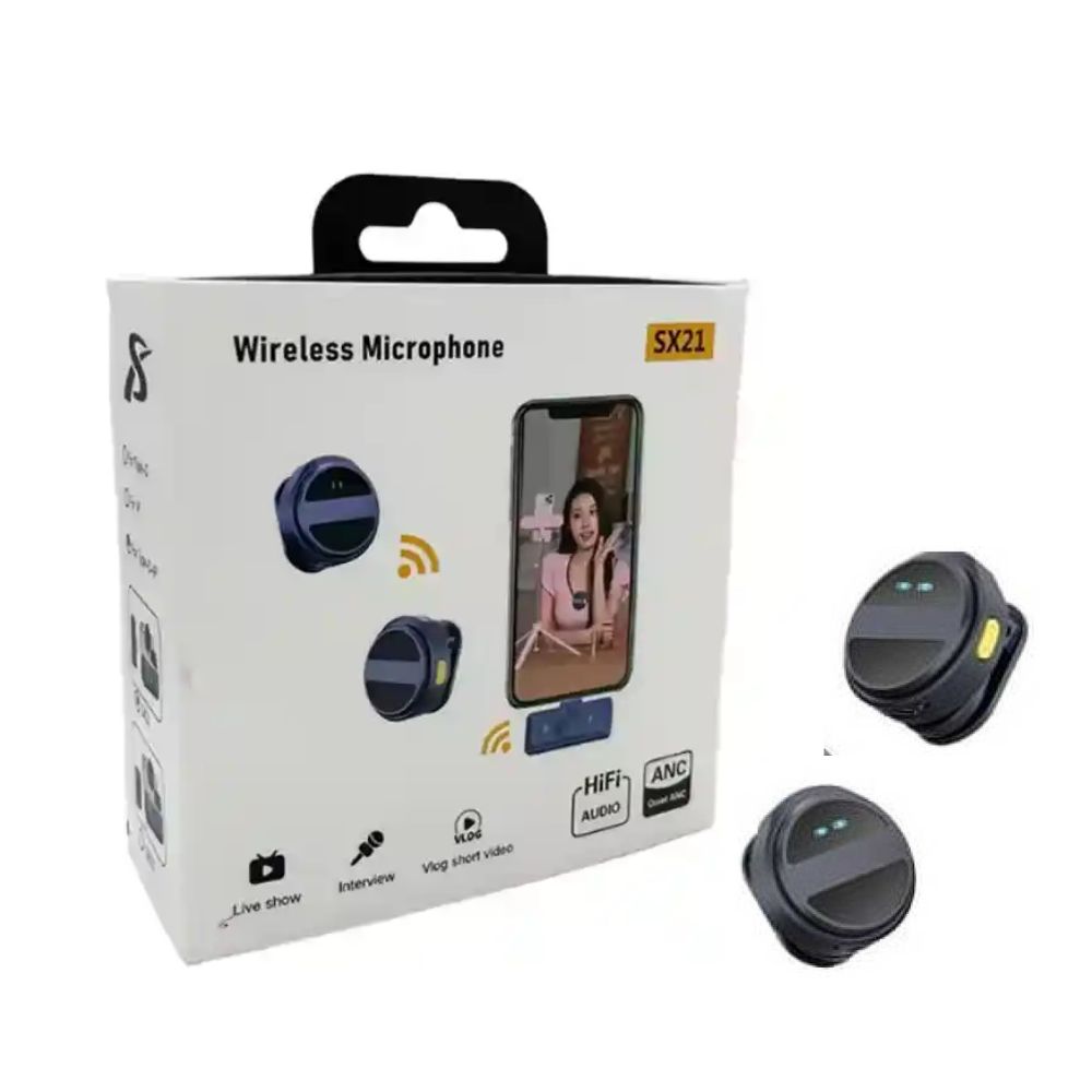 SX21 Wireless Dual Lavalier Microphone – 2.4GHz Active Noise Cancelled Mini Microphone - Image 3