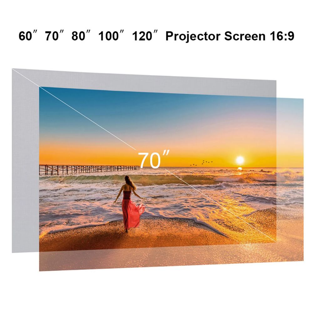 Simple Curtain Anti-Light 60/70/80/100/120 Inches Portable Projector Screen For Home Office and Outdoor - Image 3