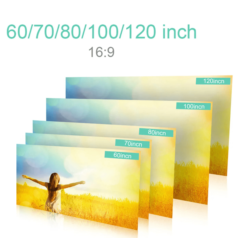 Simple Curtain Anti-Light 60/70/80/100/120 Inches Portable Projector Screen For Home Office and Outdoor