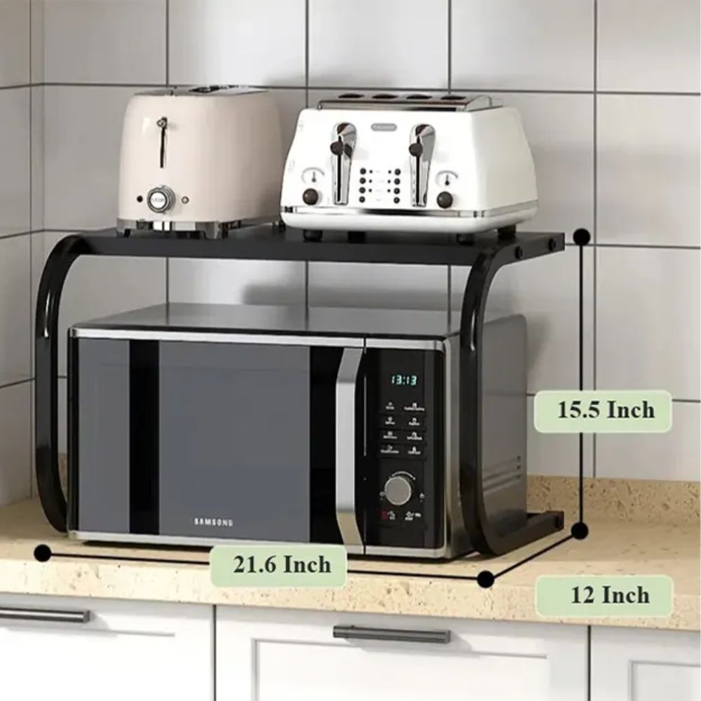 Space-Saving Kitchen Rack – Multifunctional Metal Storage Shelf & Oven Organizer - Image 3