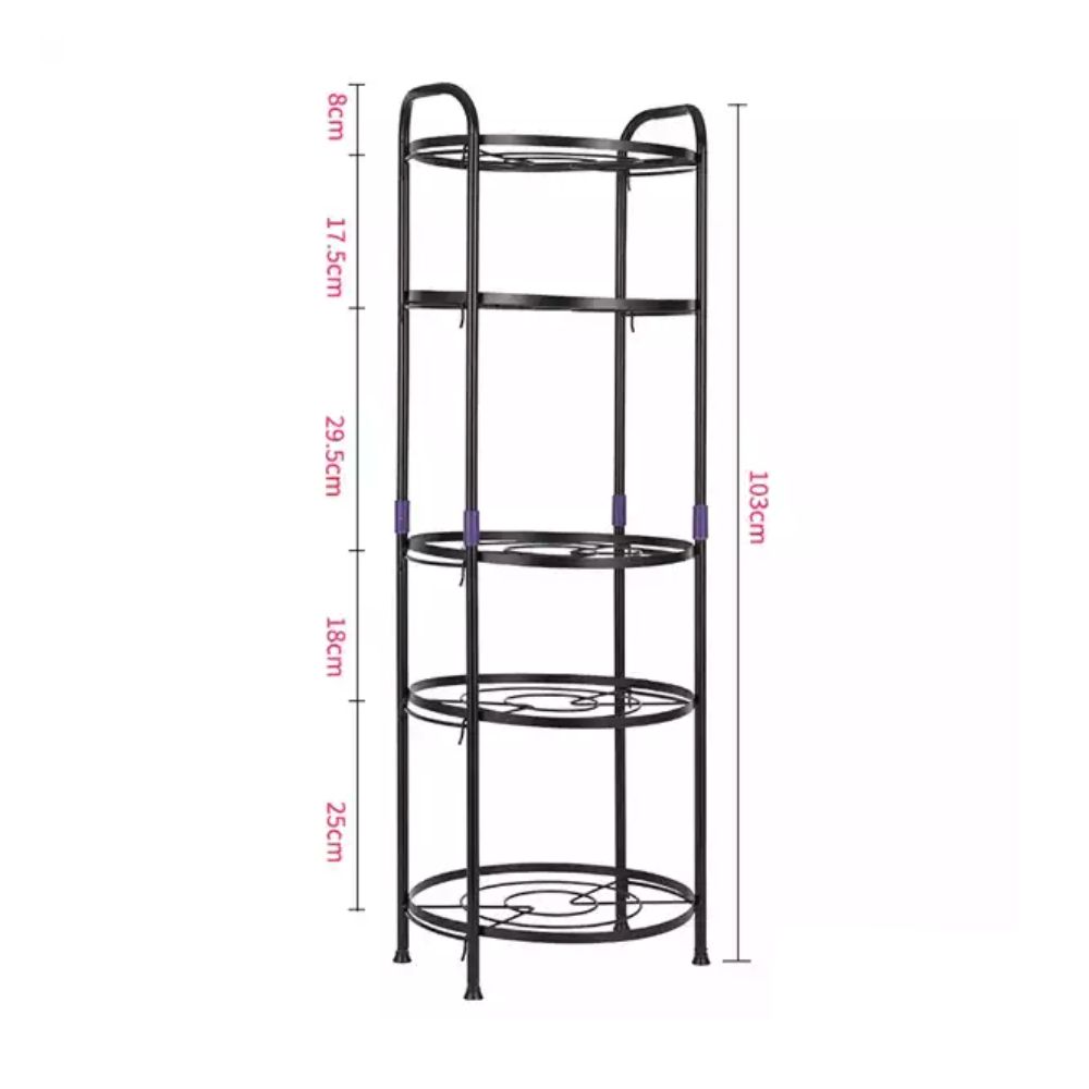 Stainless Steel 5 Layer Kitchen Pot Rack: Space-Saving Cookware Organizer - Image 3