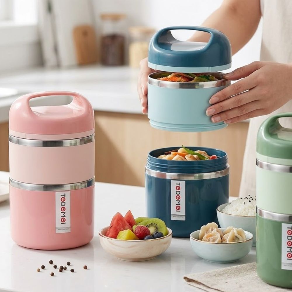 Tedemei Food Grade Stainless Steel 2 layer Lunch Box - Image 2