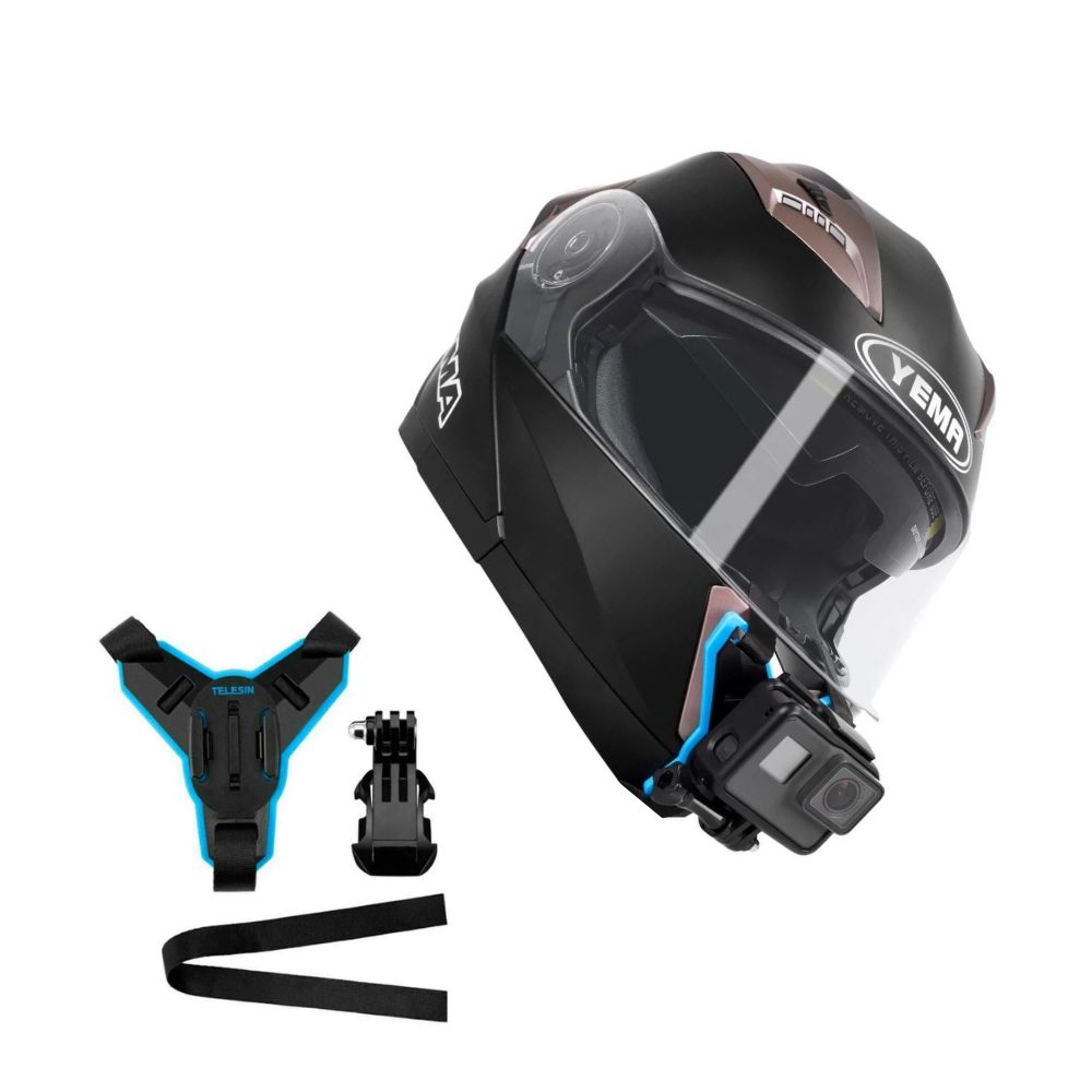 Telesin GP-HBM-MT7 Helmet Mount Kit: The Ultimate Mount for Bangladeshi Riders & Vloggers - Image 2
