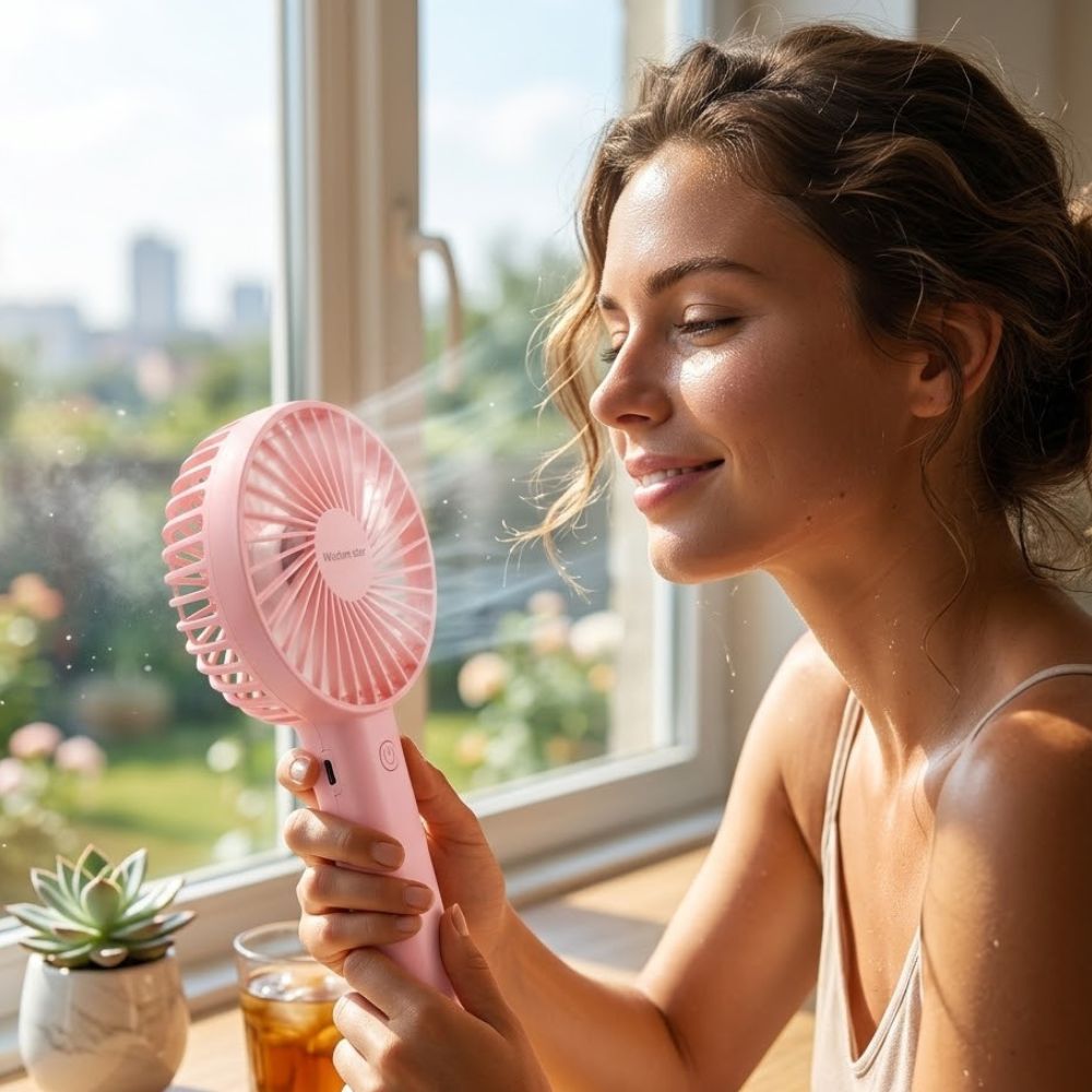 USB Rechargeable Mini Handheld Portable & Electric Cooling Fan - Image 2