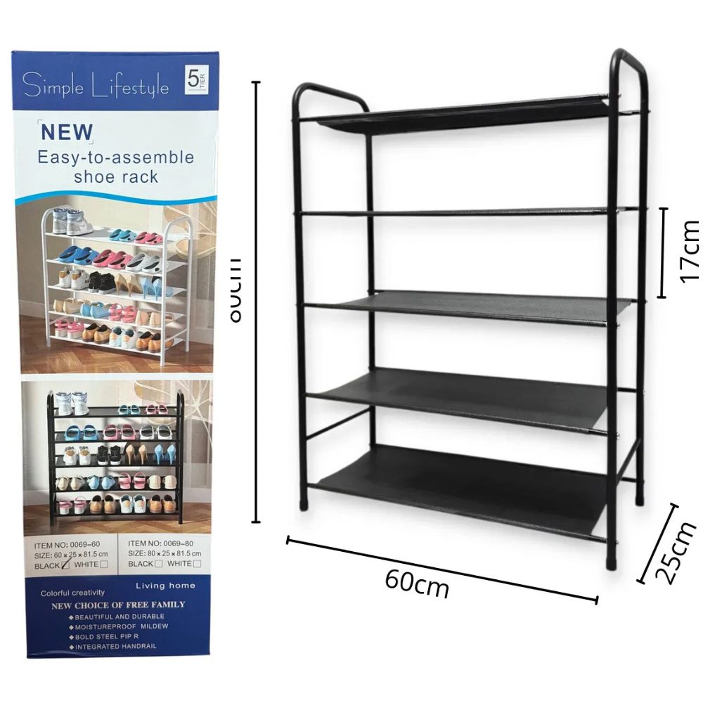 Unique Simple Lifestyle Stainless Steel Premium 5 Layer Shoe Rack - Image 3