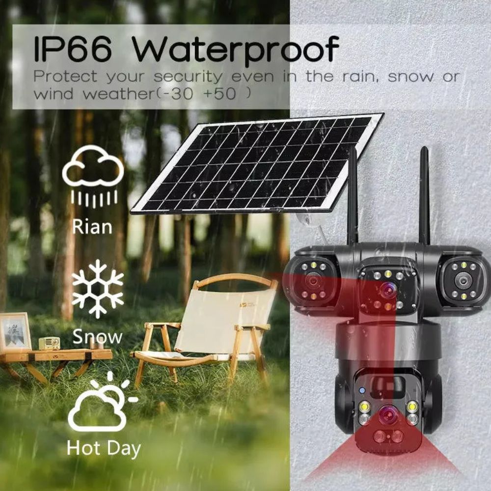 V380pro 2 Lens 6MP 4G SIM Card Solar Camera with 8000mAh Battery - Image 6
