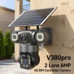V380pro 2 Lens 6MP 4G SIM Card Solar Camera with 8000mAh Battery