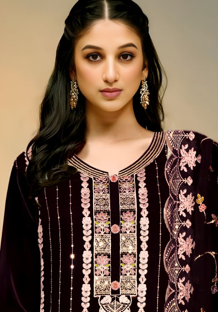 Exclusive Vipul Stella Design Organza Salwar Kameez Black Color - Image 2