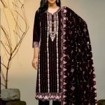 Exclusive Vipul Stella Design Organza Salwar Kameez Black Color