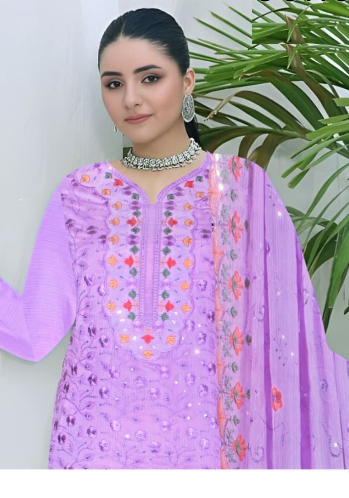 Johra Style Premium Party Wear Light Magenta Color Dress - Image 2