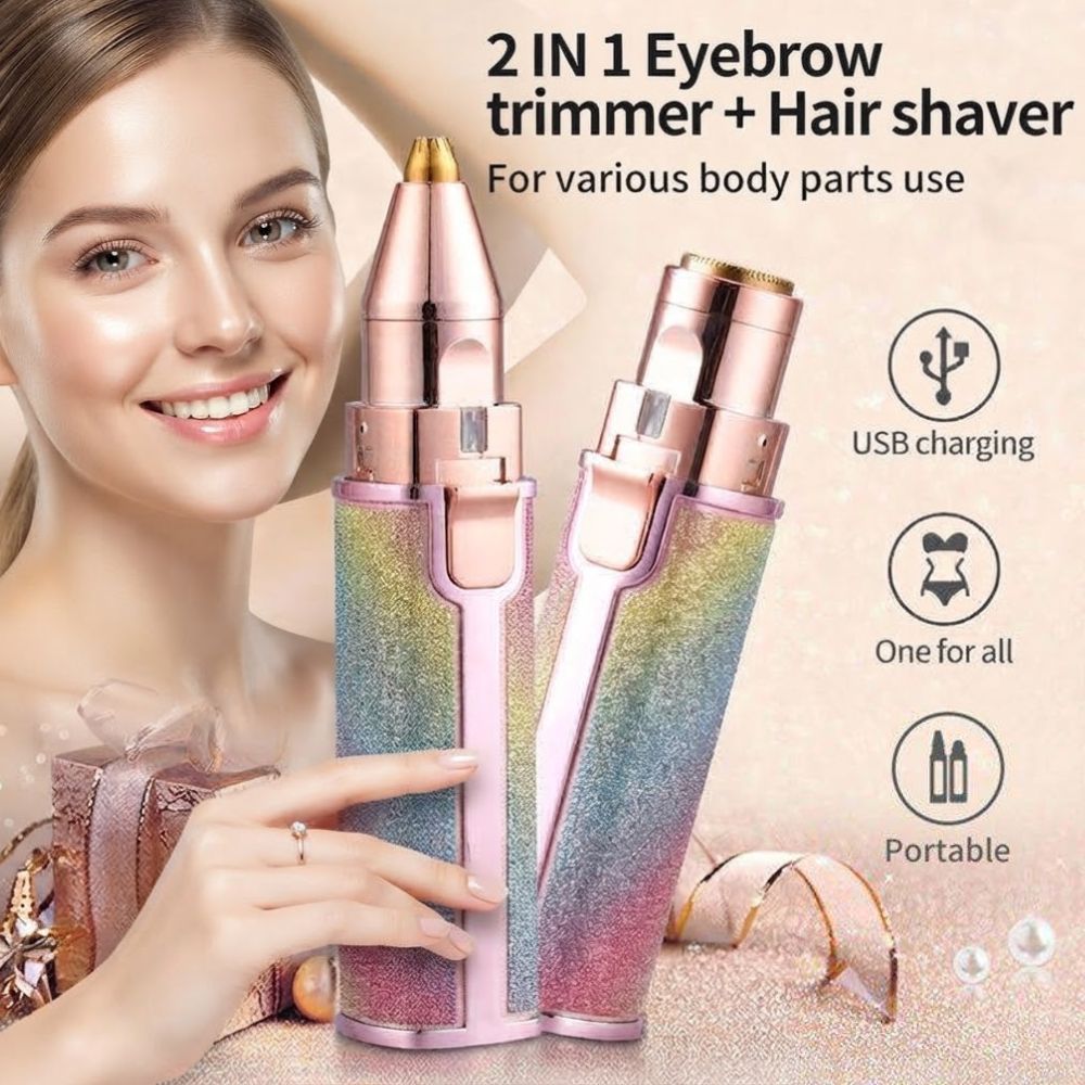 2-in-1 Lady Shaver Flawless Eyebrow Trimmer
