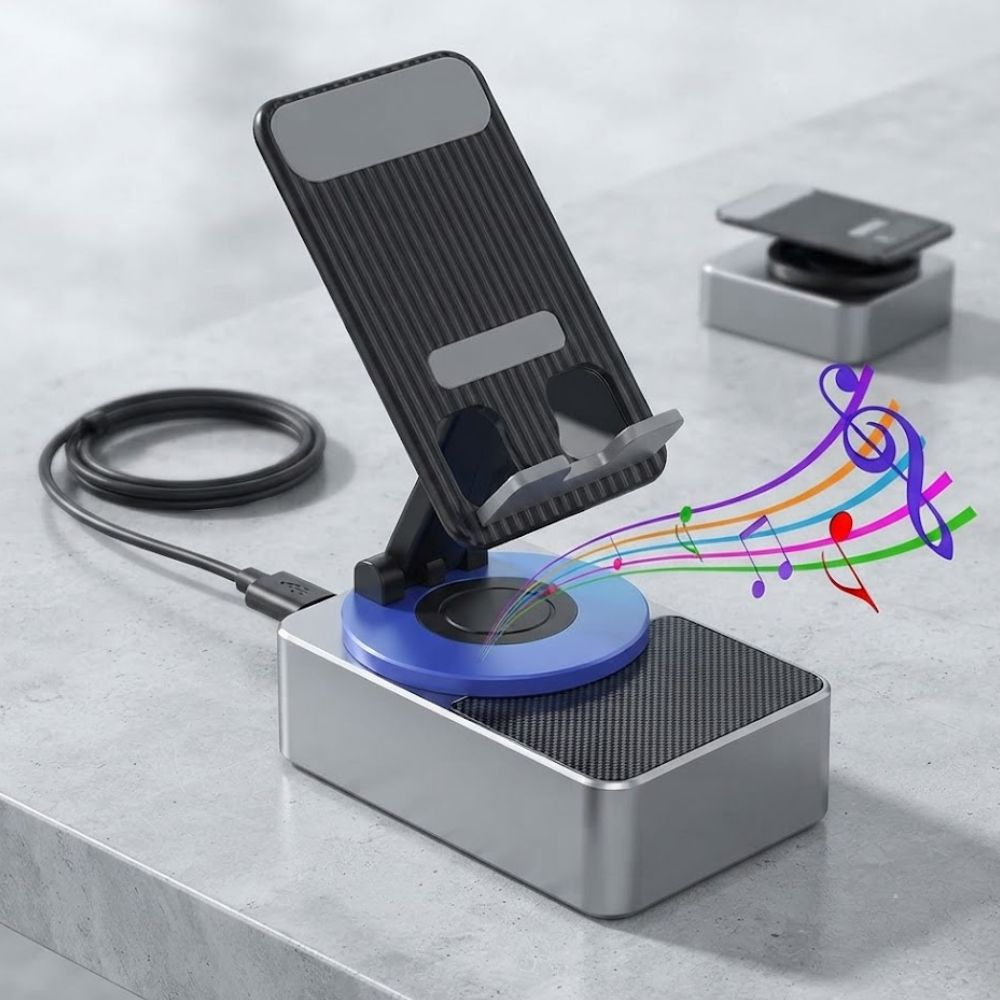 3 in 1 Phone Holder With Bluetooth Speaker