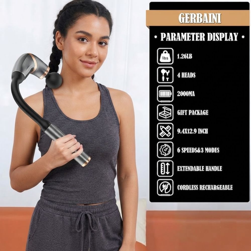 6 Adjustable Speed Neck Gun Body Massager With 3 Modes - Image 4