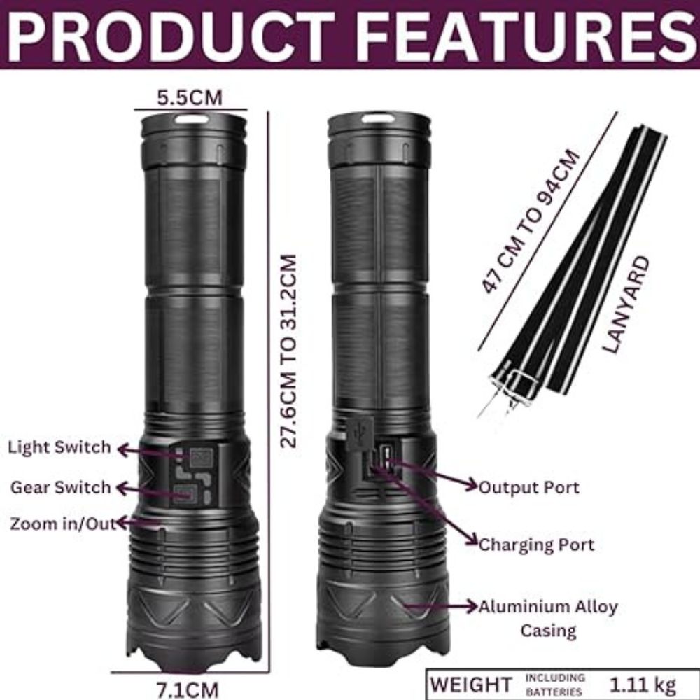COBA-W 518 Super Bright Powerful LED Torch Light - Image 2