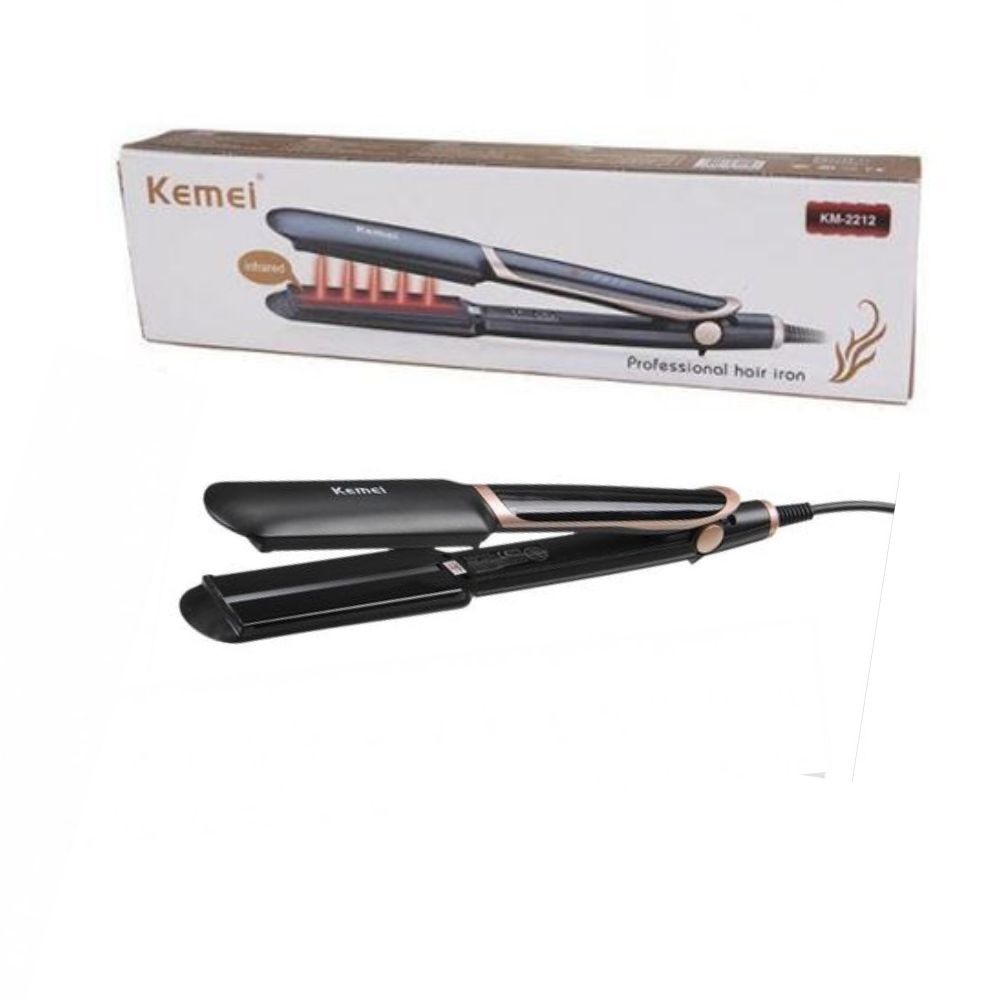 Kemei Km-2212 Hair Electric LCD Straightening Iron - Image 2