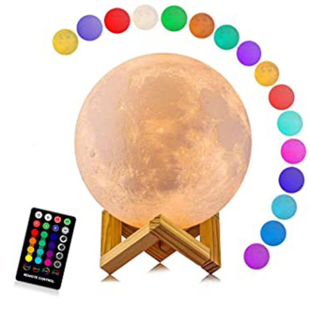 Remote control Moon Light with Wood Stand & Touching - Image 2