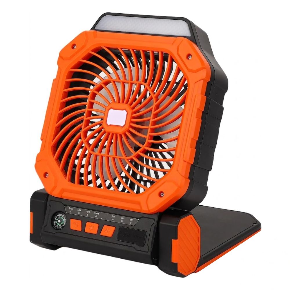 Solar Powered Portable 10000Mah Rechargable Camping Powerbank Fan